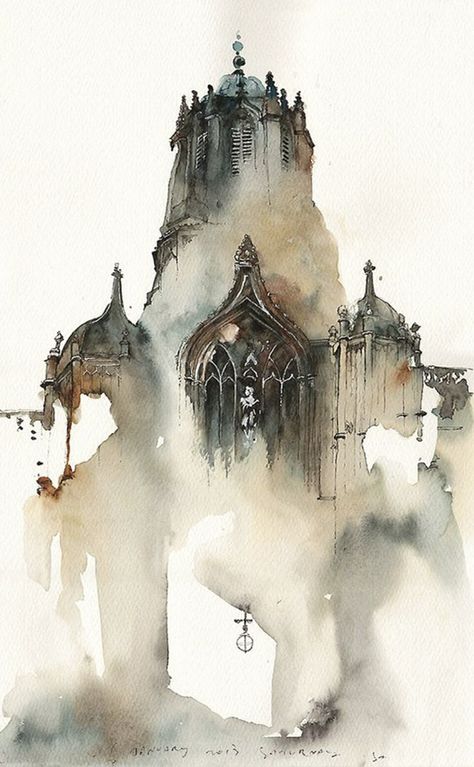 Tom Gates, Oxford, UK Ink Drawings, Sunga Park, Watercolor Architecture, 흑백 그림, Art Aquarelle, Seni Cat Air, 수채화 그림, Lukisan Cat Air, Art Et Illustration