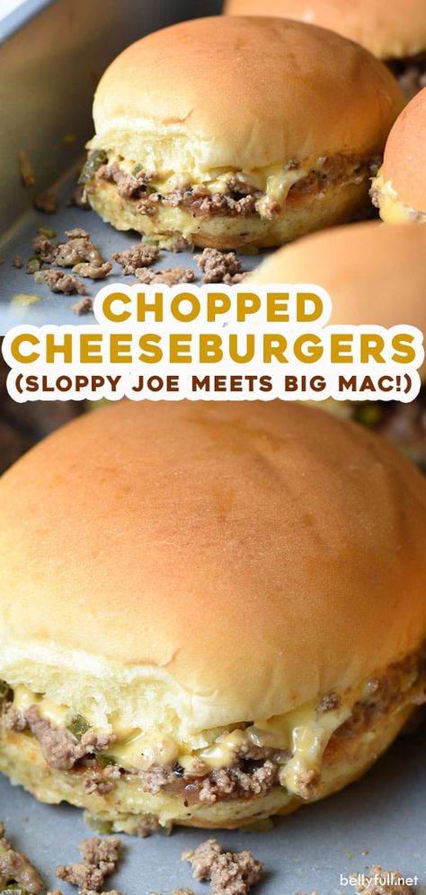 Hamburger Meat Recipes With Buns, Cheeseburger Sliders Ground Beef, Chopped Hamburger Sliders, Sloppy Joe Cheeseburger, Crockpot Cheeseburger Sandwiches, Meals That Use Hamburger Buns, Sloppy Joe Tortilla Wrap, Chopped Cheeseburger Sliders, Chopped Cheeseburger Sandwiches