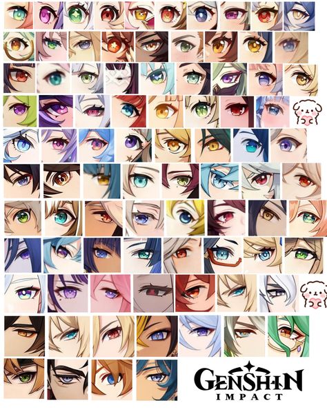 . Learn about the mysterious new character and her powers in this comprehensive guide. #GenshinImpact #AllEyes . #Kawaii #Character_Eyes_Reference #Genshin_Inspired_Makeup #Eye_Makeup_Designs_Art Character Eyes Reference, Anime Eye Art Styles, How To Draw Genshin Eyes, Genshin Eyes Reference, Anime Eyes Design, Oc Eyes Ideas, Genshin Impact Eyes, Anime Character Eyes, Genshin Eyes