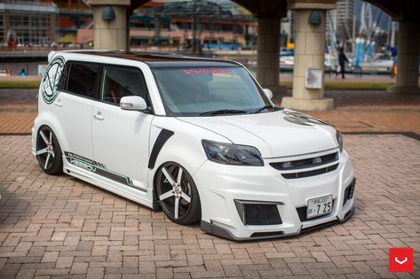 Completely Reworked Scion Xb With Air Suspension and Vossen Rims Toyota Rumion, Scion Accessories, Cube Car, Toyota Scion Xb, Black Soul, Scion Xb, Honda Element, Kia Soul, Car Ideas