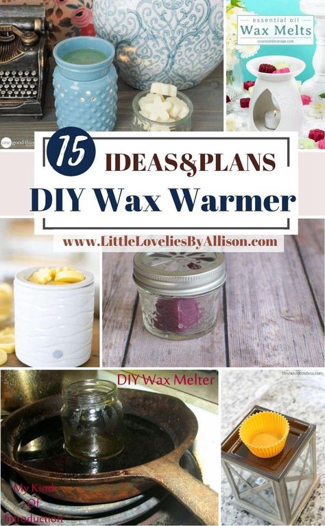 15 DIY Wax Warmer_ How To Make A Wax Burner Diy Wax Warmer, Diy Candle Warmer, Wax Warmer Diy, Diy Candle Melts, Home Made Wax, Diy Wax Melts, Candle Wax Warmer, Wax Candles Diy, Tart Burner