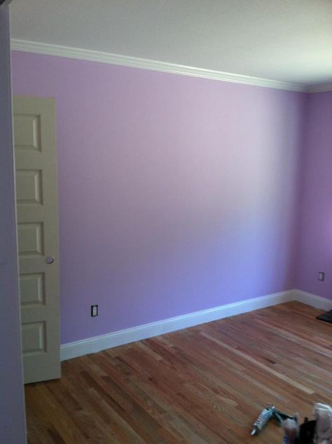 Lavender Secret Paint, Lavender Wall Painting Ideas, Room Ideas Aesthetic Lilac Walls, Lavender Bedroom Walls Paint, Lavender Painted Room, Lilac Wall Paint Bedrooms, Lilac Purple Room Ideas, Lavender Colour Bedroom, Lavender Room Paint