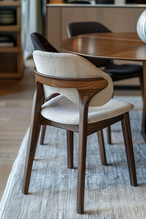 Japandi Dining Chairs Black, Cafe Dining Chair, Dark Wood Dining Chairs, Interior Design 2025, Wood Chair Design Ideas, Dining Table Chairs Design, Wishbone Chair Dining Room, Chair For Dining Table, Minimalist Dining Area