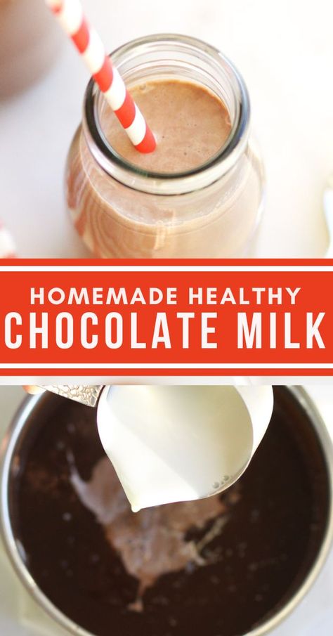 Chocolate Milk With Cocoa Powder, Sugar Free Chocolate Milk, Homemade Chocolate Milk, Healthy Chocolate Milk, Homemade Healthy Chocolate, Best Chocolate Milk, Chocolate Milk Mix, Chocolate Milk Powder, Chocolate Syrup Recipes