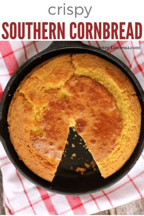 Perfect Cornbread, Southern Cornbread Recipe, Best Cornbread Recipe, Cornbread Recipe Sweet, Corn Bread Bake, Buttermilk Cornbread, Cornbread Easy, Jiffy Cornbread, Southern Cornbread