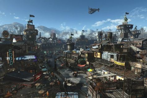 best fallout 4 settlements structures sanctuary city 3 2 720x480 c Apocalyptic Buildings, Fallout Deathclaw, Fallout Settlement, Apocalyptic City, Fallout 4 Settlement Ideas, Post Apocalyptic City, Fallout 4 Mods, Fallout Cosplay, Fallout Concept Art