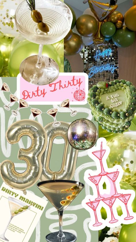 #thirty #dirtymartini #birthday 32 Birthday Theme For Women, 30s Birthday Theme, Thirty Birthday Theme, 30th Party Ideas For Women, 35th Birthday Party Ideas, Thirtieth Birthday Ideas, Talk Thirty To Me Birthday Theme, 30 Birthday Theme, Martini Party Ideas Decoration