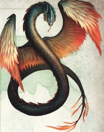 Amphiptere Art, Amphiptere Dragon, Godzilla Costume, Dragon Species, Winged Serpent, Phoenix Dragon, Animal Illustration Art, Fantasy Beasts, Creature Drawings