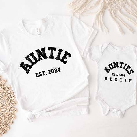 auntie shirt, baby onesie, gifts for aunt, auntie, new baby gift, pregnancy reveal, bodysuits, family shirts, bestie gift, in my auntie era Auntie Announcement Ideas, Auntie Baby Announcement, Auntie Onesies, Auntie Onesie, Aunt Pregnancy Announcement, Simple Pregnancy Announcement, Aunt Onesie, Auntie Era, Grandparents Shirt