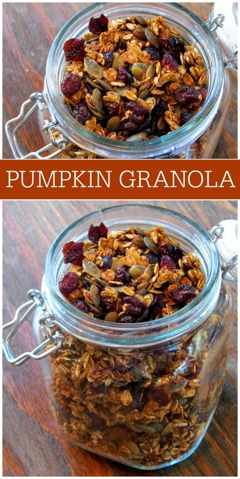 Pumpkin Trail Mix Recipes, High Fiber Granola Recipe, Granola Recipe Nut Free, Fall Granola Recipe, Breakfast Granola Recipes, Pumpkin Granola Recipe, Pumpkin Granola, Homemade Granola Healthy, Granola Recipe Healthy