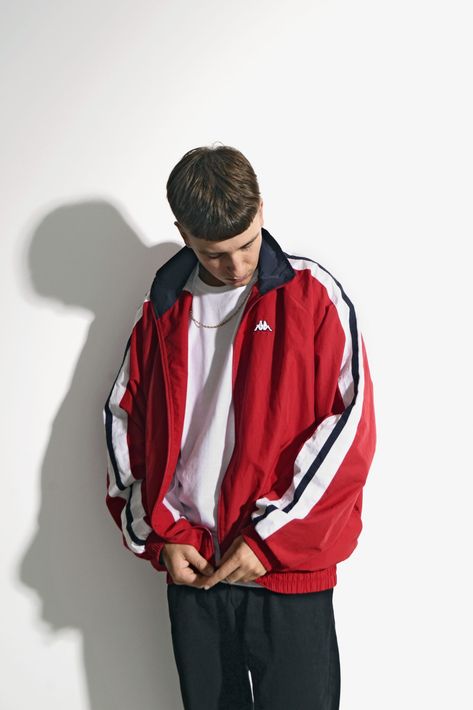 90s KAPPA vintage windbreaker mens red Windbreaker Outfit Men 90s, Vintage Windbreaker Outfit Men, Red Windbreaker Outfit, Red Adidas Jacket Outfit, Vintage Windbreaker Outfit, Windbreaker Outfit Men, Adidas Jacket Outfit, Red Adidas Jacket, Running Outfit Men