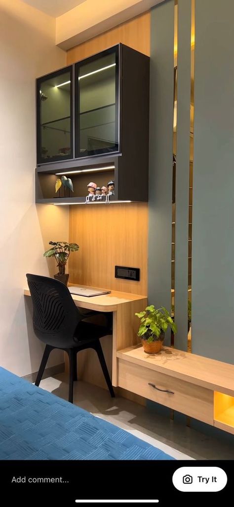 Study Table Design With Tv Unit, Computer Table With Tv Unit, Study Room Wardrobe Design, Bedroom With Study Table And Dressing Table, Study Table Cabinet Design, Study Table Ideas For Small Room, Tv And Study Unit, Wardrobe With Study Table Design Modern, Study Unit With Wardrobe