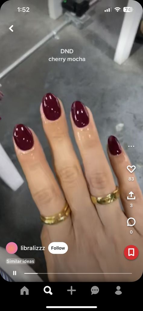 Dnd Cherry Mocha Chrome, Cherry Mocha Chrome Nails, Dnd Cherry Mocha, Cherry Mocha Nails, Nails Dark Skin, Mocha Nails, Cherry Chrome, Cherry Mocha, Nails Funky