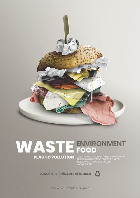 Food and environment waste pollution template | premium image by rawpixel.com / Cuz Food Waste Poster Design, Food Waste Art, Food Waste Illustration, Save Food Poster, Food Waste Poster, Food Waste Campaign, Trash Design, Waste Pollution, Environmental Posters