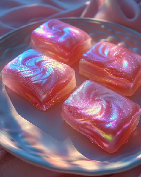 More candy 😋😋😋 #candy #sweet #aiart #iridescentart #bombon #cute #pink #iridescent #lunch Rabbit Warren, Magical Candy, Aesthetic Candy, Jelly Food, Candy Aesthetic, Jelly Sweets, Pretty Candy, Jelly Candy, Sweet Like Candy