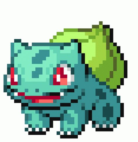 Bulbasaur Pokemon, Pokemon W, Pokemon Bulbasaur, Pokemon Sprites, Pixel Art Pokemon, Pokemon Gif, Pokemon Stickers, Pixel Animation, Pixel Art Characters