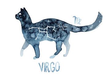 ThreeLeaves - Professional, General Artist | DeviantArt Virgo Cat Tattoo, Virgo Animal, Virgo Star Sign, Virgo Art, Sun Signs, Star Goddess, Astrology Virgo, Geometric Animals, Chibi Drawings