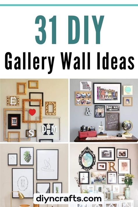 31 DIY Gallery Wall Ideas Diy Gallery Wall Ideas, Eclectic Gallery Wall Ideas, Gallery Wall Ideas Living Room, Wall Ideas Living Room, Diy Poster Frame, Corner Gallery Wall, Hallway Gallery Wall, Gallery Wall Ideas, Gallery Wall Nursery