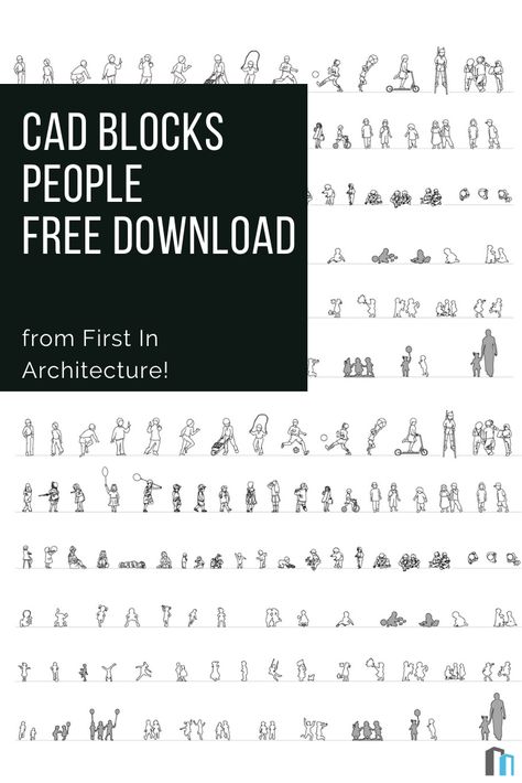 Free People Cad blocks for download. Add them to your cad block library. Autocad Blocks Free Download, Autocad Free, School Floor Plan, Learn Autocad, Cad Blocks Free, Block Plan, Architecture Drawing Presentation, Cad Library, School Materials