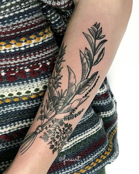 Rosemary Tattoo, Parsley Sage Rosemary And Thyme, Herb Tattoo, Venus Tattoo, Artsy Tattoos, Forearm Flower Tattoo, Shoe Tattoos, Rosemary And Thyme, Future Inspiration