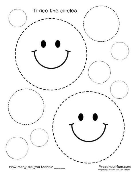 Shape Tracing Worksheets - Preschool Mom Easy Tracing Worksheets, Tracing Circles Free Printable, Shapes Preschool Printables, Shape Tracing, Shape Worksheets For Preschool, Shape Tracing Worksheets, Shape Activities Preschool, Preschool Mom, Preschool Tracing