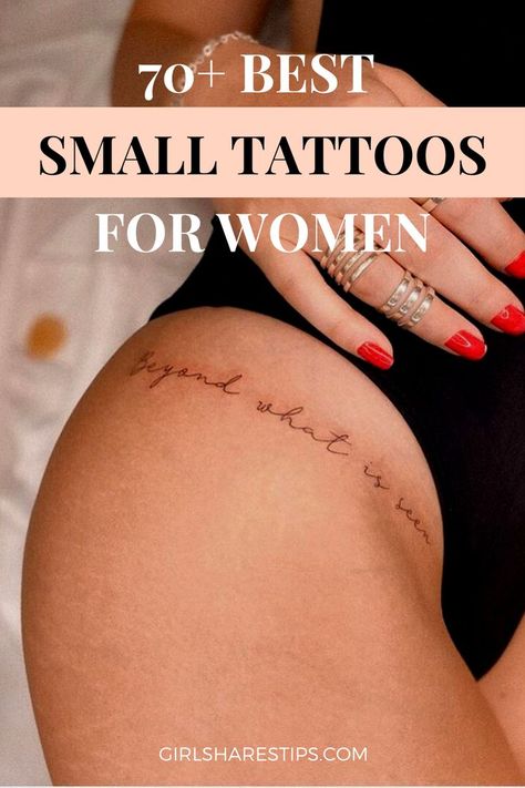 Simple Tiny Tattoos, Best Small Tattoos For Women, Dainty Tattoos For Women, Small Hidden Tattoos, Dainty Tattoos Small, Cute Small Tattoos For Women, Small Tattoos With Meaning Quotes, Bum Tattoo Women, Small Name Tattoo