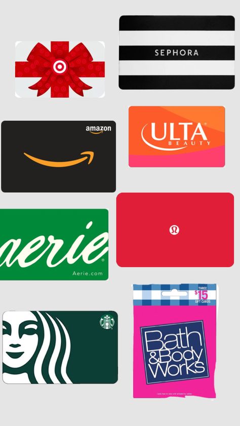 Aesthetic Gift Cards, Gift Cards Aesthetic, Gift Card Aesthetic, Hollister Gift Card, Ulta Gift Card, Xmas Gift Ideas, Girly Christmas Gifts, Bday Wishlist, Bday List