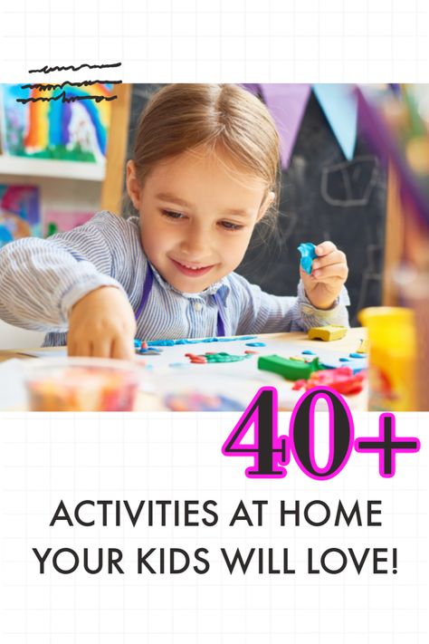 Is school canceled? Need ideas for how to keep kids busy? Looking to avoid people, but want to have a plan for how you'll all survive at home together? Here you go - 40 plus activities that will keep kids engaged, learning and having fun wen you don't want to leave the house. #activitiesforkids #momlife #funforkids #learninggamesforkids Activities For Kids At Home, Keep Kids Busy, Avoid People, Tantrums Toddler, Learning Games For Kids, Kids At Home, Home Together, Engage Kids, Parenting Ideas