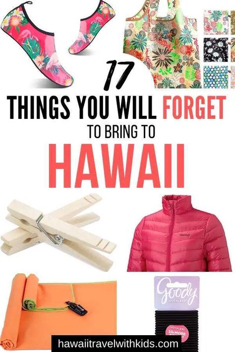 Travel To Hawaii Packing Lists, Travel Essentials Hawaii, Packing For Kauai Hawaii Vacation, Things To Bring To Hawaii Packing Lists, Hawaii Pack List, Hawaii Travel Tips, What To Bring To Hawaii Packing Lists, Oahu Packing List, Hawaii Essentials Packing