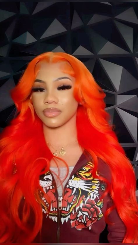 Sophisticated Orange Hair: Easy Ideas for Newbies Orange Hairstyles, Orange Hair Color Ideas, Orange Hair Color, Wig Installation, Fire Hair, Frontal Wig Hairstyles, Wig Colors, Creative Hair Color, Cute Hair Colors