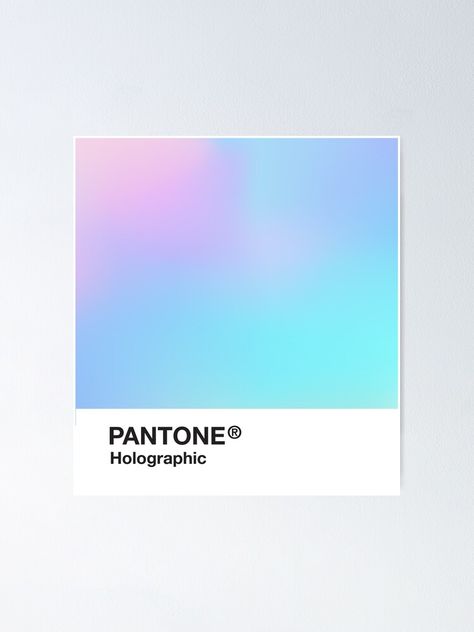 "H.I.P.A.B - Holographic Iridescent Pantone Aesthetic Background 3" Poster by heathaze | Redbubble Iridescent Design Graphic, Holographic Branding Design, Iridescent Color Palette, Holographic Typography, Iridescent Branding, Holographic Branding, Holographic Color Palette, Fantasy Bar, Pantone Aesthetic