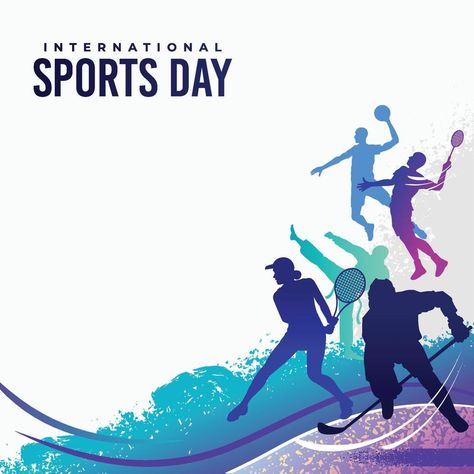 Sports Background Vector. Sports Day Illustration. Graphic Design for the decoration of gift certificates, banners, and flyer Sports Day Banner Design, Sports Day Background, Sports Day Invitation, International Sports Day, Sports Day Banner, Sports Day Decoration, Sports Day Poster, Sports Illustrations Design, National Sports Day