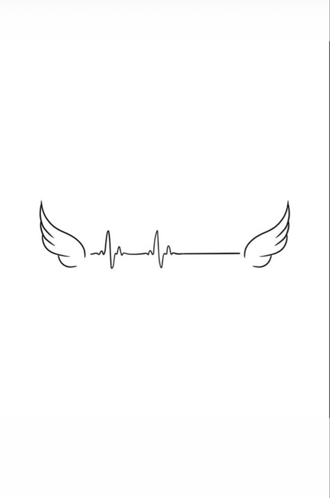 Simple Angel Tattoos, Pulse Tattoo, Baby Memorial Tattoos, Easy Tattoos To Draw, Baby Angel Tattoo, Memorial Tattoo Quotes, Baby Tattoo Designs, Remembrance Tattoos, Hand And Finger Tattoos