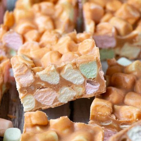 Butterscotch Peanut Butter Marshmallow Confetti Squares - My Kitchen Love Fingerling Potato Recipe, Muffin Tin Potatoes, Butterscotch Marshmallow, Peanut Butter Marshmallow Bars, Butterscotch Peanut Butter, Confetti Squares, Peanut Butter Marshmallow Squares, Honeycomb Recipe, Peanut Butter Squares