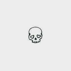 Stick And Poke Skull Tattoo, Skeleton Love Tattoo Ideas, Tattoos With Skeletons, Rock Aesthetic Tattoo, Skull Cute Tattoo, Tiny Punk Tattoos, Skull Tattoos Cute, Skull Doodle Tattoo, Mini Emo Tattoos