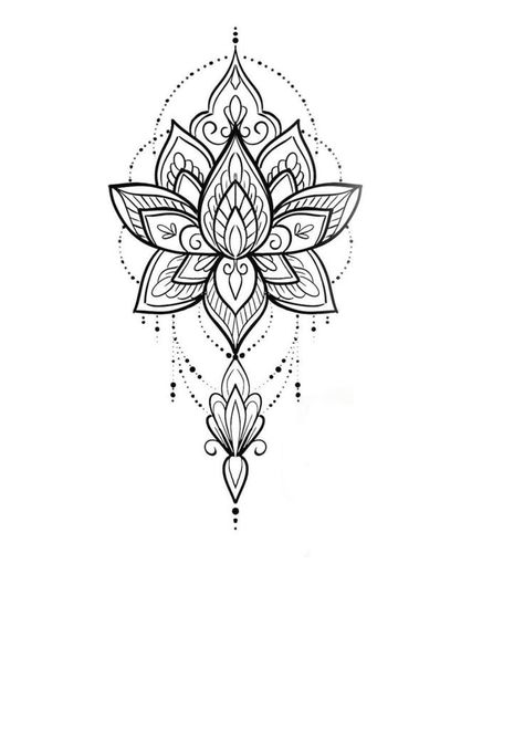 Bum Tattoo Women, Lotus Mandala Design, Lotus Mandala Tattoo, Bum Tattoo, Lotus Flower Mandala, Lotus Tattoo Design, Back Of Neck Tattoo, Lotus Mandala, Mandala Tattoo Design