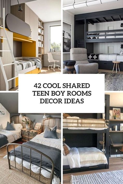 Boys Double Bedroom Ideas, Teenage Boys Shared Bedroom Ideas, Teen Boy Shared Room, Shared Teenage Boys Room, Teen Boy Loft Bedroom Ideas, Teen Boy Shared Bedroom, Two Boys Bedroom Ideas Shared Rooms, Teen Boys Shared Bedroom Ideas, 2 Boys Room Ideas