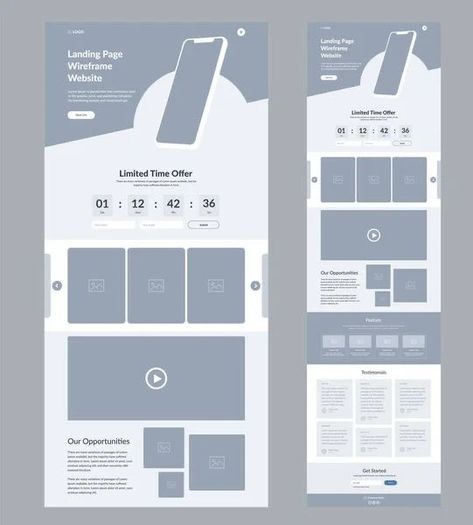 Website Prototype Design, Web Design Wireframe, Figma Design Ideas, Website Prototype, Ui Ux Design Website, Webpage Design Layout, Desain Ux, Layout Portfolio, Wireframe Website