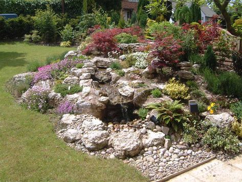 Garden Rockery Ideas, Small Garden Rockery, Rockery Ideas, Garden Rockery, Xeriscape Front Yard, Rockery Garden, Landscaping Rock, Stone Landscaping, Rock Garden Design