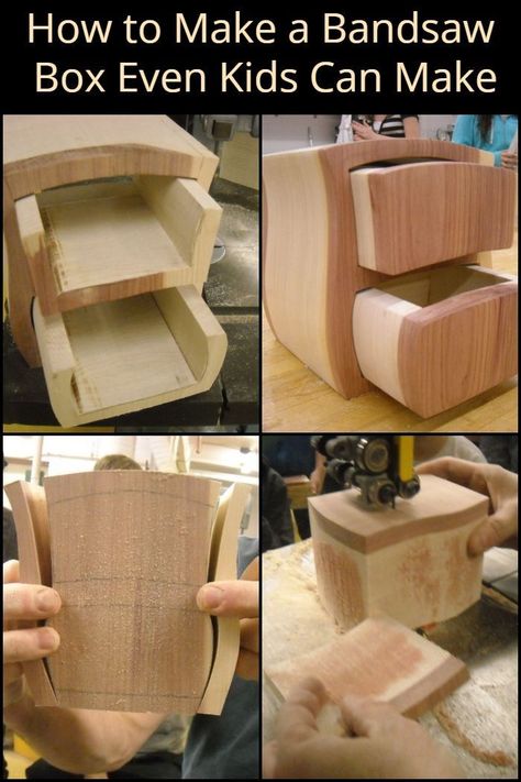 This Unique Bandsaw Box Can Easily be Made by Anyone, Even The Big Kids! Log Art, Unique Wooden Boxes, Bandsaw Projects, Bandsaw Boxes, Bandsaw Box, Liquor Dispenser, Woodworking Bed, Wood Crafting Tools, Dremel Tool