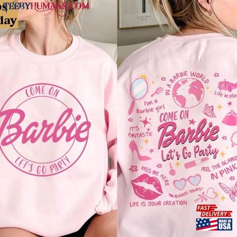 Barbie Sweatshirt, Barbie Bridal, Barbie Logo, Bridal Shirts, Cheer Shirts, Im A Barbie Girl, Pink Life, Barbie Princess, Barbie World