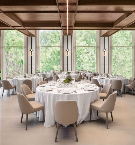 Banquet Hall Seating, Ballroom Design, Conference Room Design, Function Hall, Multipurpose Hall, Restaurant Design Inspiration, Resort Interior, Hotel Ballroom, Modern Colonial