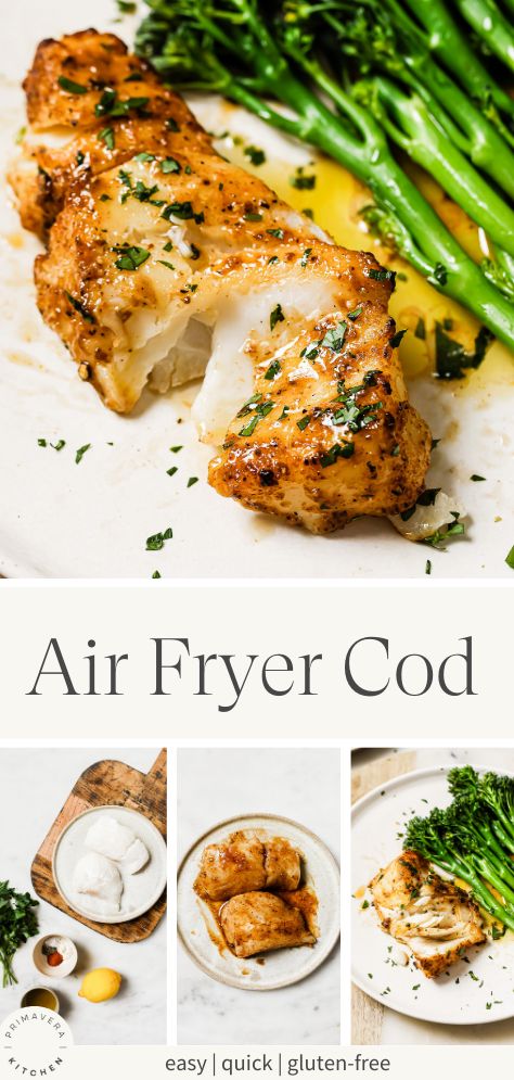 You’ll love this Air Fryer Cod recipe! It's quick to make in just 10 minutes and the cod fish fillets are totally tender, flaky, and seasoned to perfection! Cod Fish Recipes Airfryer, Recipe For Cod Fish In Air Fryer, Fresh Cod Fish Recipes Air Fryer, Airfryer Fish Recipes, Lemon Pepper Cod Air Fryer, Cod Keto Recipes, Cod Fish In Air Fryer, Airfryer Cod Fish, Best Cod Fish Recipes Air Fryer