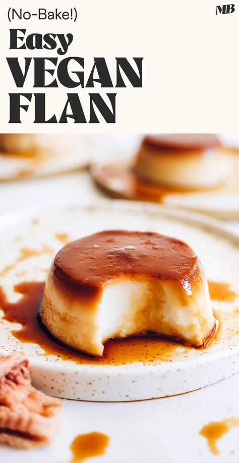 Vegan Flan, Vegan Pudding, Salty Caramel, Vegan Caramel, Flan Recipe, Minimalist Baker, Coconut Custard, Salted Caramel Sauce, Gf Desserts