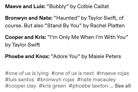 One Of Us Is Lying Cooper X Kris, One Of Us Is Next Fanart, One Of Us Is Lying Fanart, One Of Us Is Next Aesthetic, Oouil Aesthetic, One Of Us Is Next, One Of Us Is Lying, Rachel Platten, Colbie Caillat