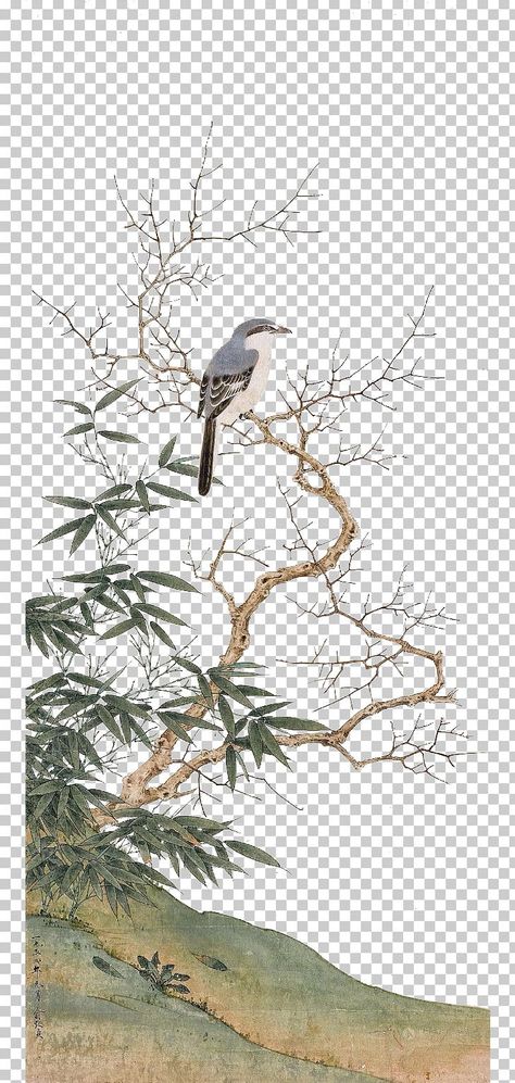 Chinese Png Aesthetic, Withered Tree, Chinese Birds, Chinese Painting Traditional, China Aesthetic, Chinese Motifs, Chinese Tree, Chinese Bird, Bird Png