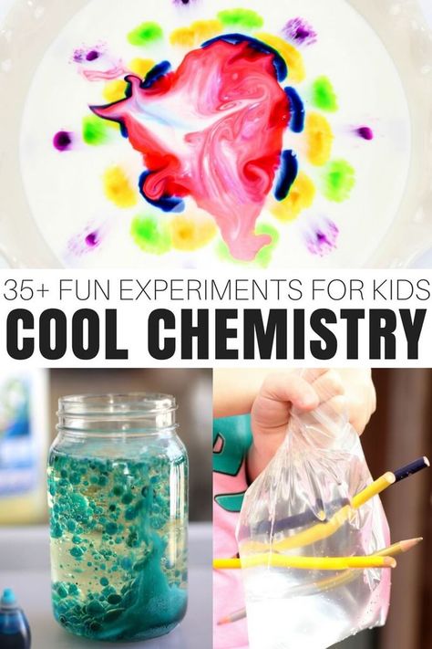 Chemistry is cool and we have the coolest chemistry activities for kids to share with you. Just like our awesome physics activities, we decided we needed to put together a chemistry experiments checklist for you. Don't miss a single experiment because each one is totally unique and yes, very cool too. We love homemade science. Chemistry Activities For Kids, Physics Activities, Chemistry Experiments For Kids, Fun Experiments For Kids, Chemistry Activities, Chemistry For Kids, Fun Experiments, Chemistry Projects, Summer Stem