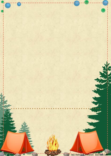 (FREE Printable) – Cute Camping Party Invitation Templates | FREE Printable Birthday Invitation Templates - Bagvania Camping Invitation Template, Camping Templates Free Printables, Camping Background Wallpaper, Camping Template, Camp Background, Camping Background, Camp Wallpaper, Camping Party Invitations, Camping Invitations