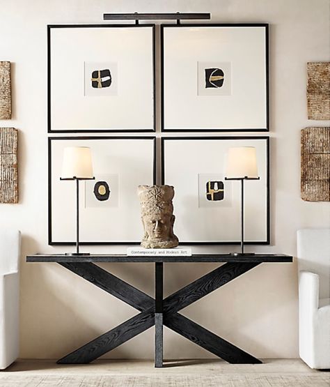 Rh Modern, Plywood Furniture, Bath Furniture, Home Hardware, Restoration Hardware, Fabric Shades, Entryway Decor, Console Table, The Wall