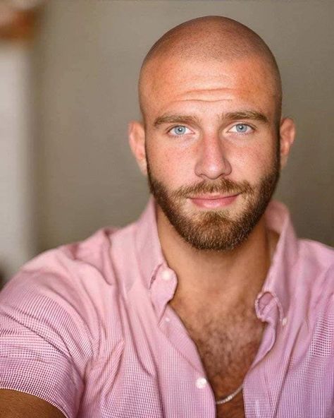 Monday morning mancandy Pink, Beard Styles, Blue Eyes, Bald Head, Blue